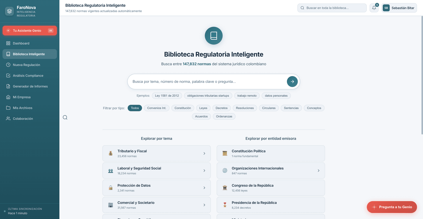 Biblioteca de documentos regulatorios
